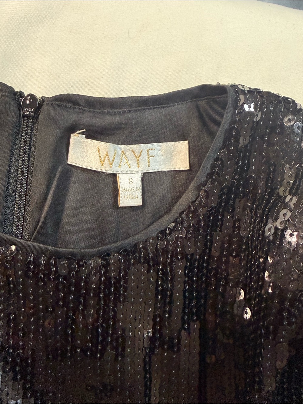 NEW Wayf Black Maddie Long Sleeve Sequin Minidress S - Picture 10 of 13